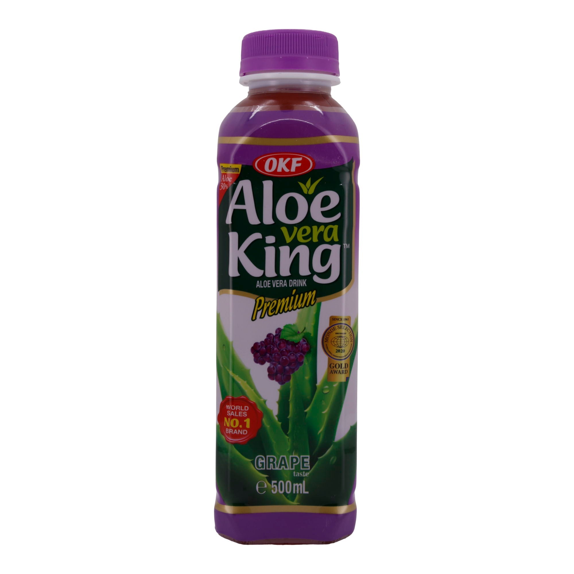 Aloe Vera Drink OKF | Aloe Vera King Grape | Erfrischend, Traubengeschmack, 30% Aloe Vera | 500 ml ALOE VERA